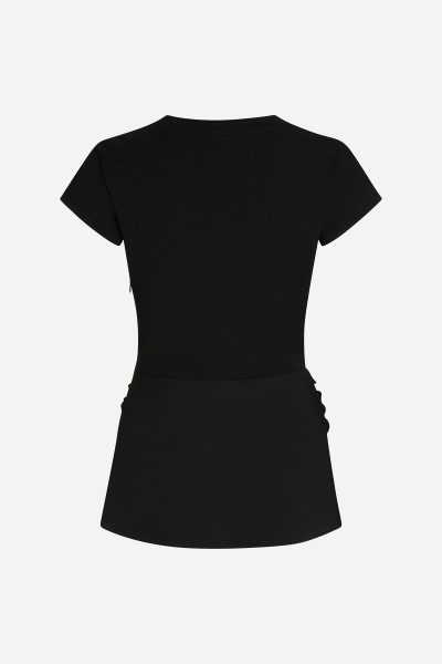 TOP KARL LAGERFELD FABRIC MIX V-NECK TOP - Kép 6