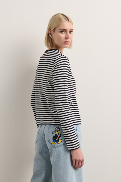 PÓLÓ KARL LAGERFELD KL X DISNEY STRIPE LSLV T-SHIRT - Kép 3