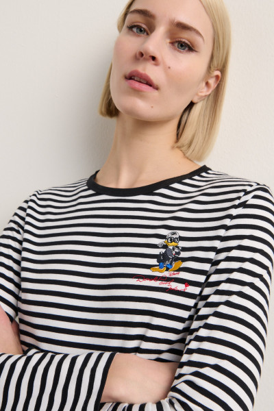 PÓLÓ KARL LAGERFELD KL X DISNEY STRIPE LSLV T-SHIRT - Kép 4