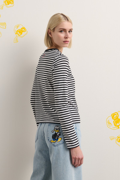 PÓLÓ KARL LAGERFELD KL X DISNEY STRIPE LSLV T-SHIRT - Kép 5