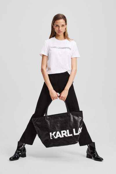 PÓLÓ KARL LAGERFELD ELONGATED LOGO T-SHIRT - Kép 4