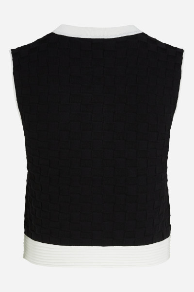 PULÓVER KARL LAGERFELD CONTRAST SLEEVELESS KNIT TOP - Kép 6