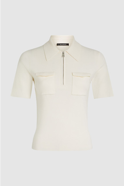 PULÓVER KARL LAGERFELD EVERYDAY KNIT ZIP POLO - Kép 1