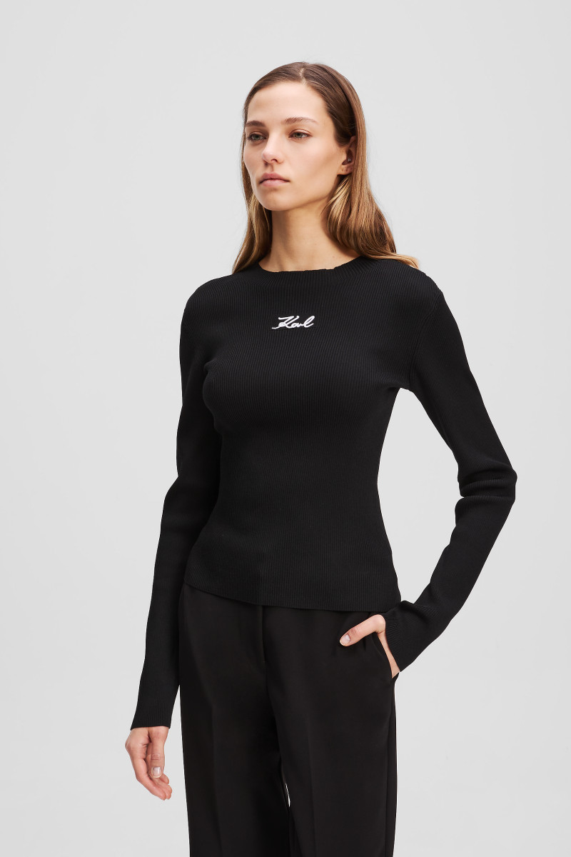 Pulóver Karl Lagerfeld Lslv Ribbed Mock Neck Black