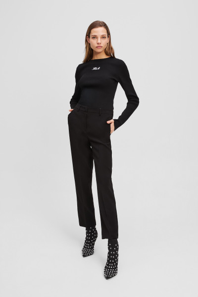 PULÓVER KARL LAGERFELD LSLV RIBBED MOCK NECK - Kép 2