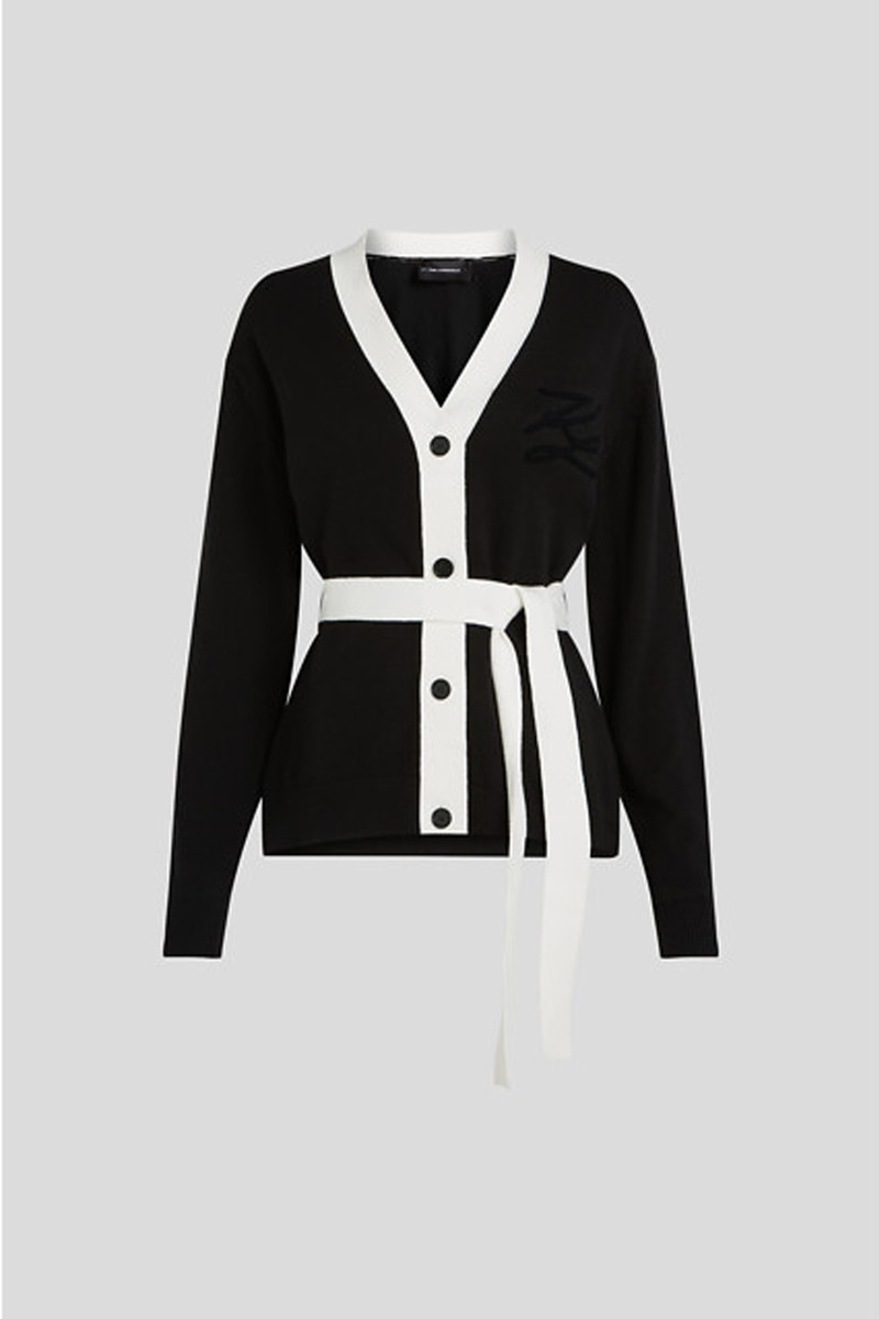 Levně Kardigan karl lagerfeld autograph contrast cardigan black/white
