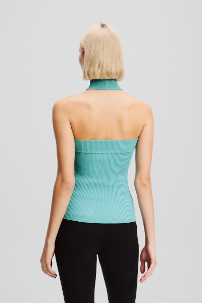 PULÓVER KARL LAGERFELD HALTERNECK KNIT TANK - Kép 2