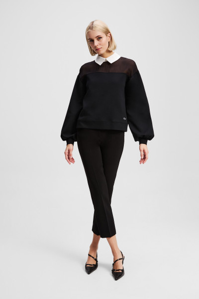 MIKINA KARL LAGERFELD POPLIN COLLAR SWEATSHIRT - Fotografie č. 2