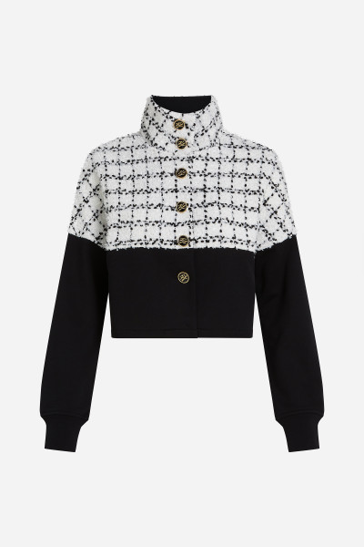 MIKINA KARL LAGERFELD BOUCLE MIX SWEAT JACKET - Fotografia č. 5