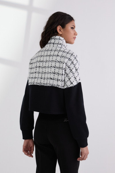 MIKINA KARL LAGERFELD BOUCLE MIX SWEAT JACKET - Fotografia č. 2