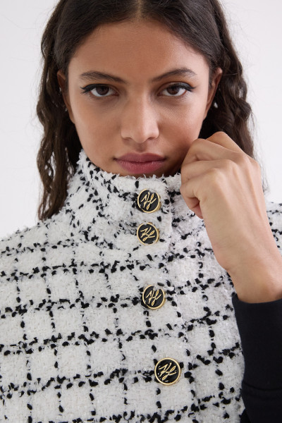 MIKINA KARL LAGERFELD BOUCLE MIX SWEAT JACKET - Fotografia č. 3