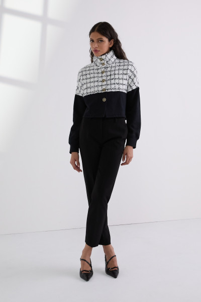 MIKINA KARL LAGERFELD BOUCLE MIX SWEAT JACKET - Fotografia č. 4