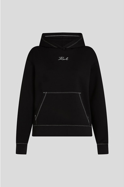 MELEGÍTŐ FELSŐ KARL LAGERFELD CONTRAST STITCH HOODIE - Kép 1