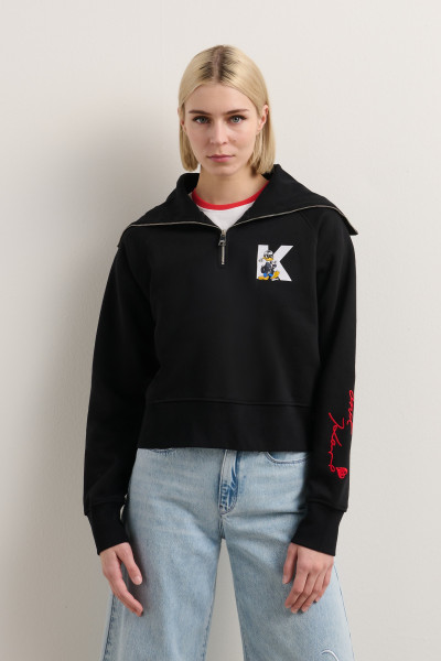 MELEGÍTŐ FELSŐ KARL LAGERFELD KL X DISNEY 1/2 ZIP SWEATSHIRT - Kép 1