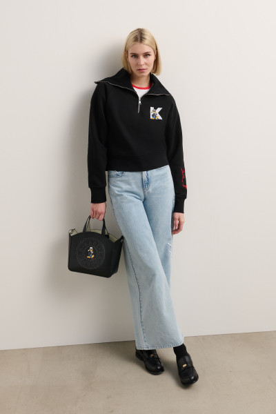 MELEGÍTŐ FELSŐ KARL LAGERFELD KL X DISNEY 1/2 ZIP SWEATSHIRT - Kép 4