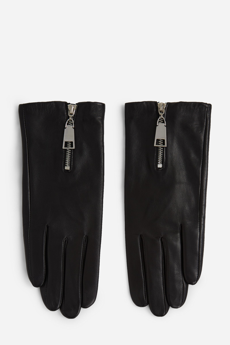 Rukavice KARL LAGERFELD K/Essential Zipper Ff Glove - černá S