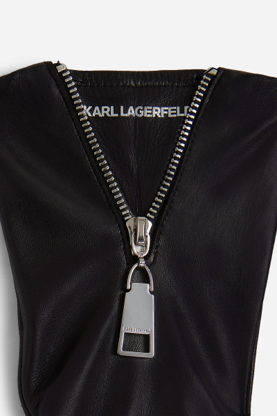 KESZTYŰ KARL LAGERFELD K/ESSENTIAL ZIPPER FF GLOVE - Kép 4
