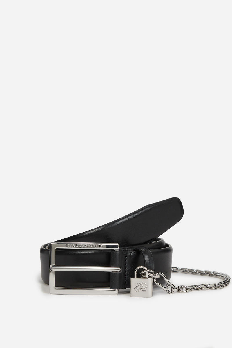 Öv Karl Lagerfeld K/Autograph Padlock H3 Belt Black-Nickel