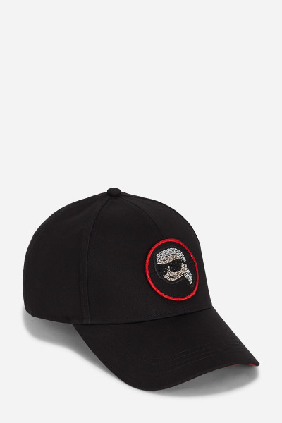 KŠILTOVKA KARL LAGERFELD IKON RHNSTN PATCH CAP - Fotografie č. 1