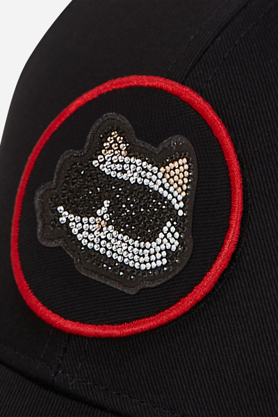 KŠILTOVKA KARL LAGERFELD IKON RHNSTN PATCH CAP - Fotografie č. 3