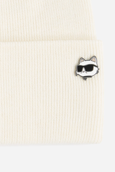 SAPKA KARL LAGERFELD IKON CHOUPETTE PIN BEANIE - Kép 3