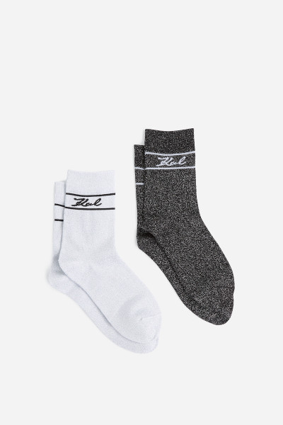 ZOKNI KARL LAGERFELD K/SIGNATURE LUREX SOCKS - Kép 2