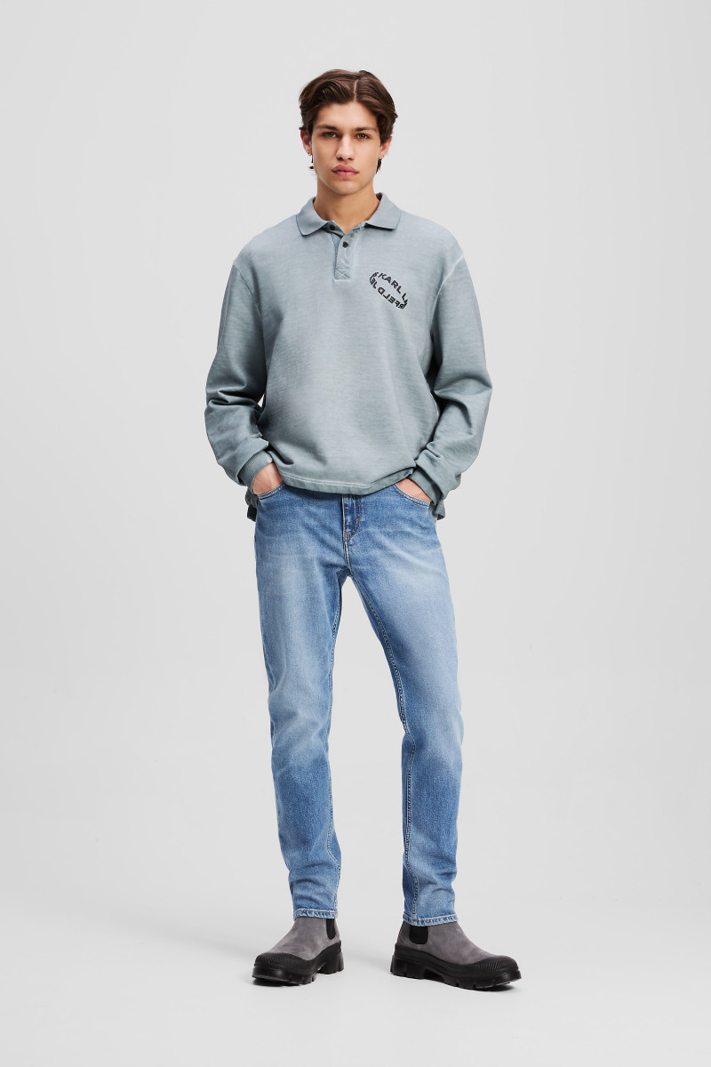 Džínsy Karl Lagerfeld Jeans Klj Slim Denim Visual Washed Mid Blue