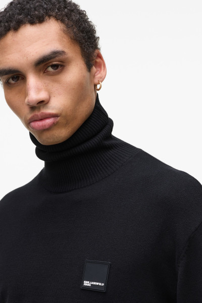 PULÓVER KARL LAGERFELD JEANS KLJ REGULAR ROLL-NECK SWEATER - Kép 3