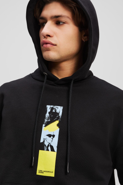 MELEGÍTŐ FELSŐ KARL LAGERFELD JEANS KLJ RELAX REPEATED KARL HOODIE - Kép 3