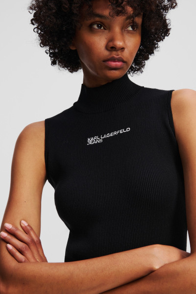 RUHA KARL LAGERFELD JEANS KLJ SLESS MOCK NECK KNIT DRESS - Kép 4