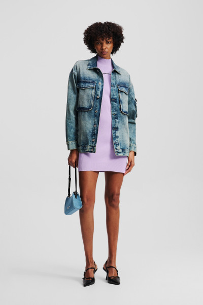 RUHA KARL LAGERFELD JEANS KLJ SLESS MOCK NECK KNIT DRESS - Kép 2