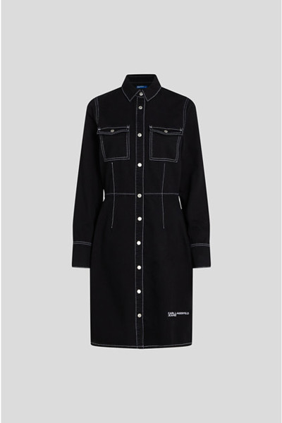 RUHA KARL LAGERFELD JEANS KLJ LSLV CONTRAST DENIM DRESS - Kép 1