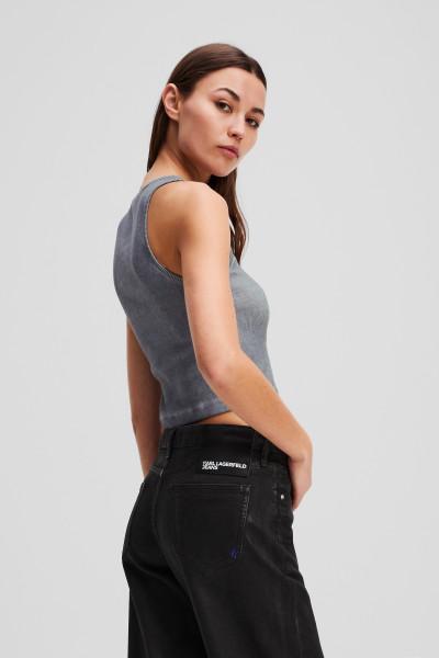 TOP KARL LAGERFELD JEANS KLJ WASHED RIBBED TANK - Kép 3