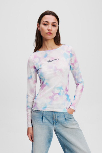 PÓLÓ KARL LAGERFELD JEANS KLJ MESH AOP TOP - Kép 1