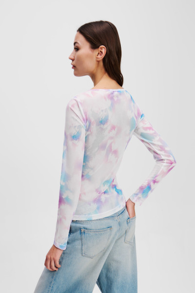 PÓLÓ KARL LAGERFELD JEANS KLJ MESH AOP TOP - Kép 3