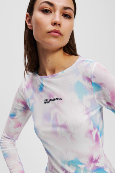 PÓLÓ KARL LAGERFELD JEANS KLJ MESH AOP TOP - Kép 4