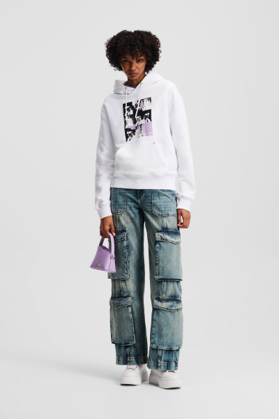 MELEGÍTŐ FELSŐ KARL LAGERFELD JEANS KLJ RELAX REPEAT KARL HOODIE - Kép 4