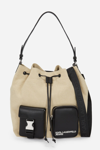 TAŠKA KARL LAGERFELD JEANS KLJ CANVAS MIXED BUCKET BAG - Fotografie č. 1