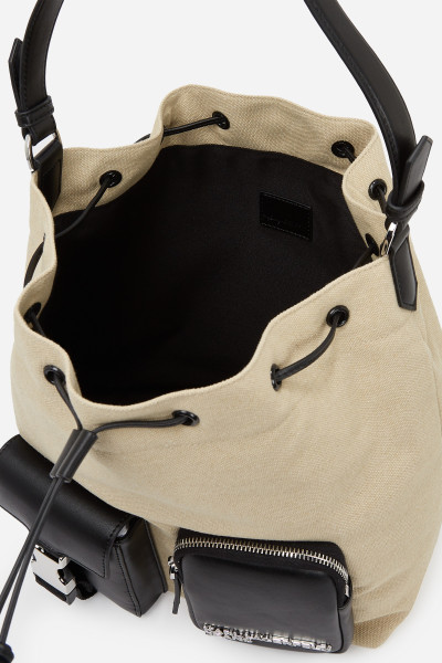 TAŠKA KARL LAGERFELD JEANS KLJ CANVAS MIXED BUCKET BAG - Fotografie č. 4