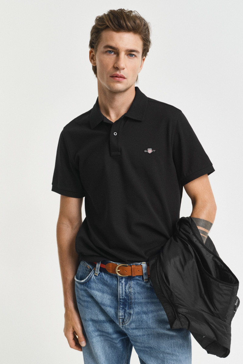 POLOKOŠEĽA GANT REG SHIELD SS PIQUE POLO BLACK