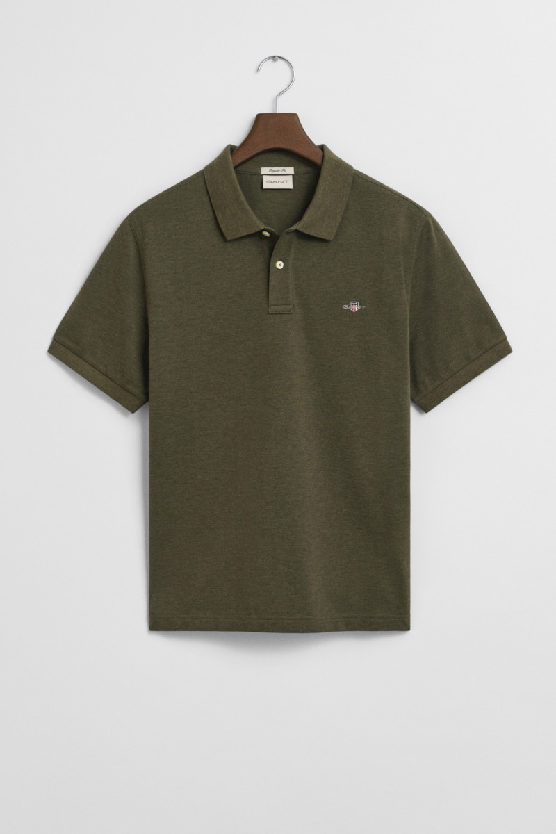 POLOKOŠILE GANT REG SHIELD SS PIQUE POLO KHAKI GREEN MEL