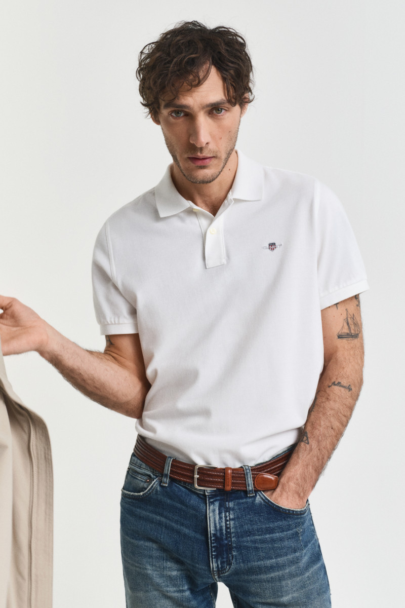 POLOKOŠEĽA GANT REG SHIELD SS PIQUE POLO WHITE