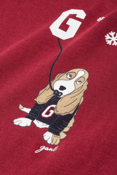 TOP GANT DOG AND SNOWFLAKES PRINT LS TOP - Fotografia č. 3