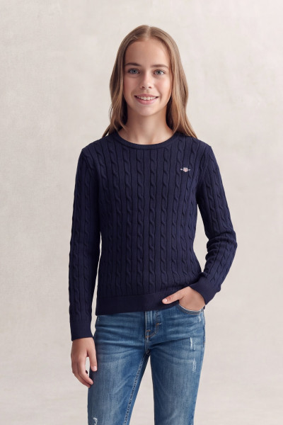SVETER GANT STRETCH COTTON CABLE C-NECK - Fotografia č. 1