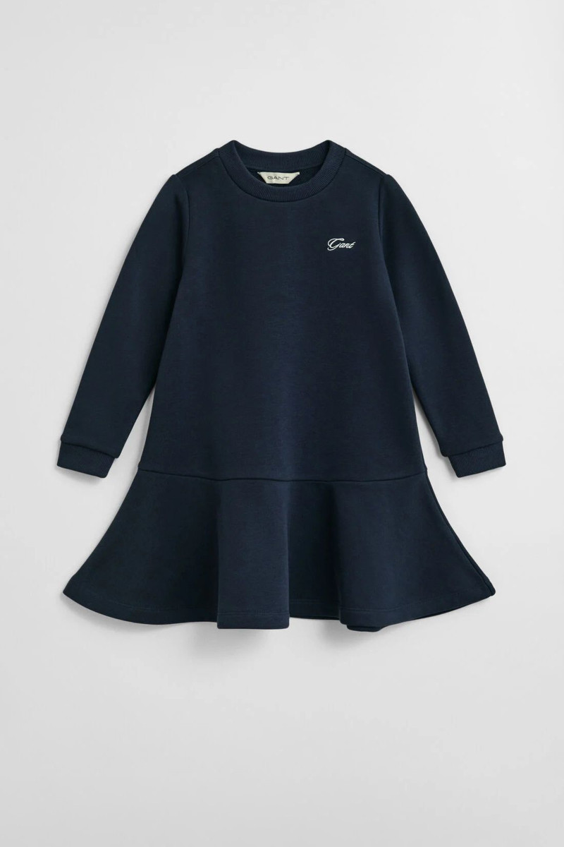 ŠATY GANT SCRIPT JERSEY DRESS EVENING BLUE