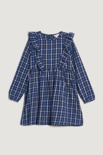 RUHA GANT CHECKED FLANNEL FRILL DRESS - Kép 1