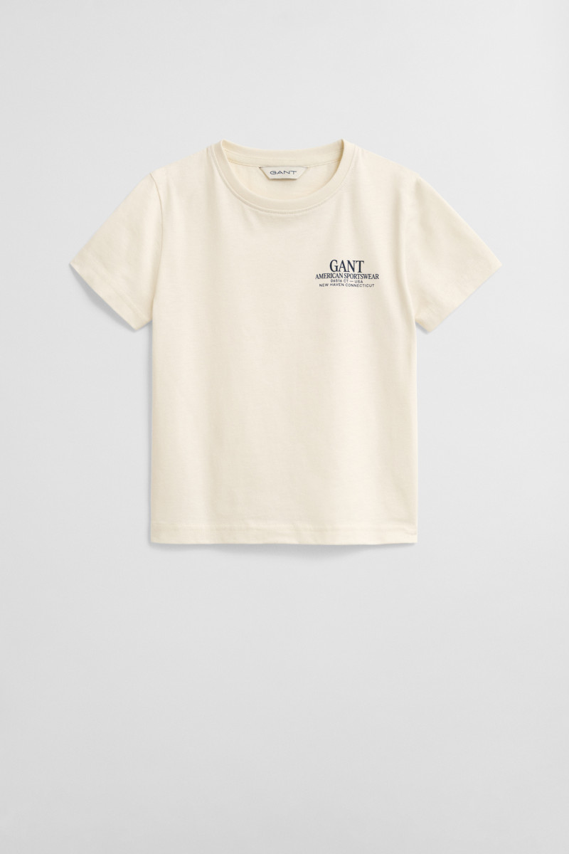 TRIČKO GANT GRAPHIC SS T-SHIRT CREAM