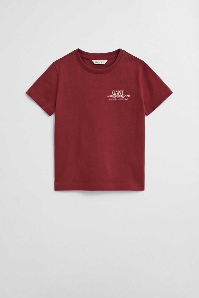 TRIČKO GANT GRAPHIC SS T-SHIRT PLUMPED RED