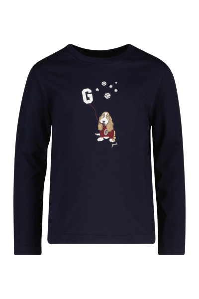 TOP GANT DOG AND SNOWFLAKES PRINT LS TOP - Fotografia č. 1