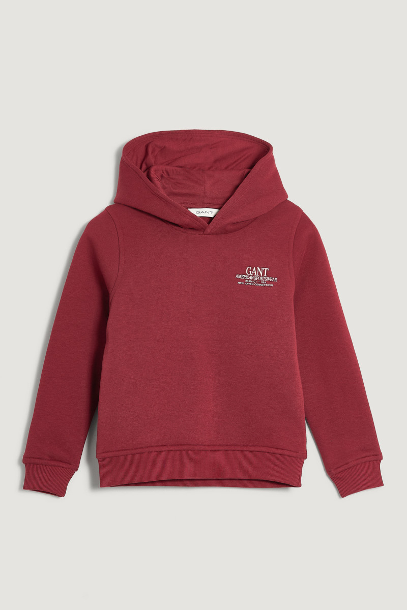 MIKINA GANT GRAPHIC HOODIE PLUMPED RED